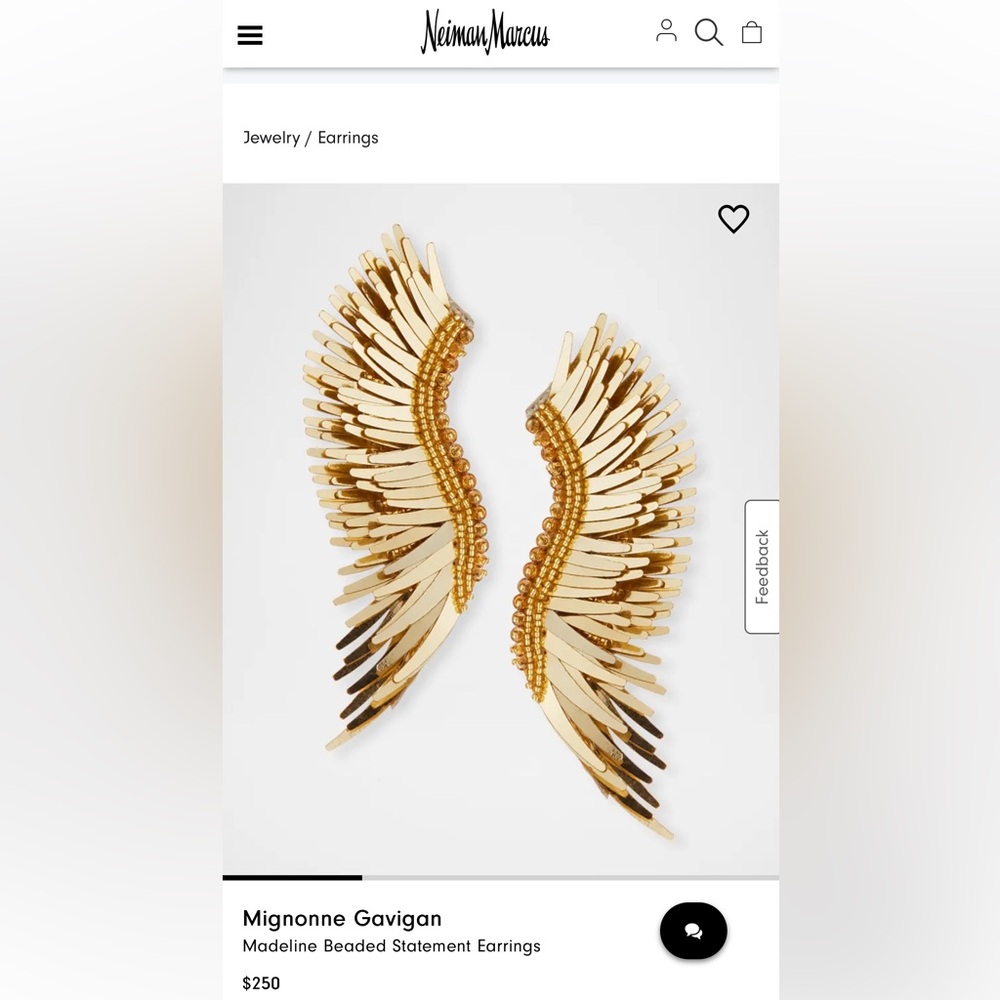 NWT MIGNONNE GAVIGAN MADELINE EARRINGS GOLD. still in packaging.